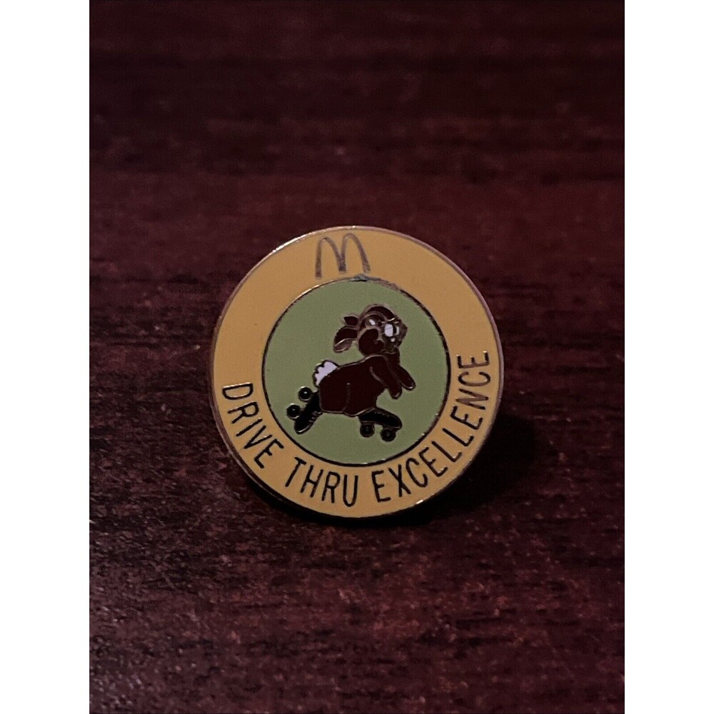 McDonald's Drive Thru Excellence Bunny Rabbit Roller Skates Employee Hat Pin